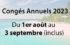Congés annuels 2023